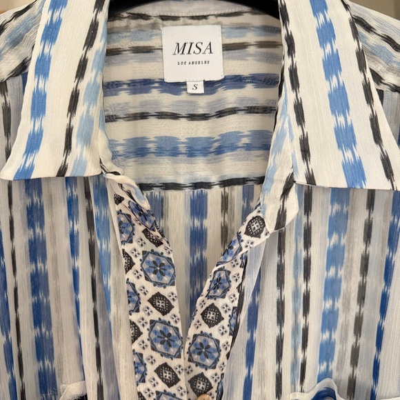 MISA Los Angeles Women's White Button-Front Kirat Midi Shirt Dress Size S - Picture 5 of 10